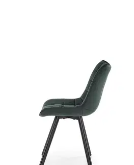 Jedálenské stoličky HALMAR K332 jedálenská stolička tmavozelená / čierna