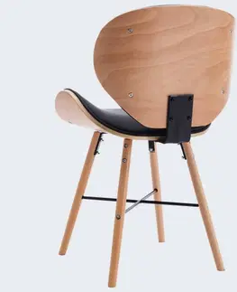 Jedálenské stoličky a kreslá Jedálenská stolička 2 ks ohýbané drevo Dekorhome Čierna