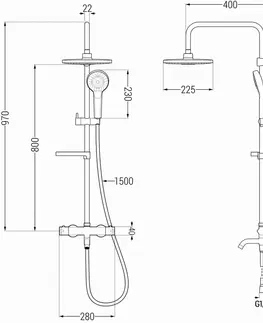 Sprchy a sprchové panely MEXEN/S - KX05 vaňový stĺp s termostatickou batériou, chróm / biela 779000591-00