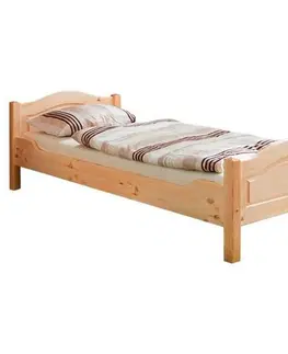 Klasické detské postele Drevená Jednolôžková Posteľ Rita, 100 X 200, Prírodná