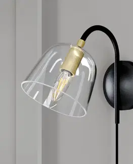 Nástenné svietidlá Lucande Lucande Anjita nástenná lampa, sklená obrazovka