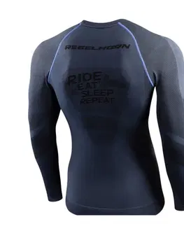 Pánske termo tričká s dlhým rukávom Moto thermo tričko Rebelhorn Freeze Jersey šedo-čierna - XS