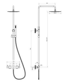 Sprchy a sprchové panely OMNIRES - Y sprchový stĺp, meď Y1244MCP
