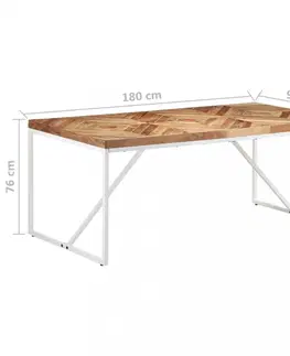 Jedálenské stoly Jedálenský stôl hnedá / biela Dekorhome 180x90x76 cm