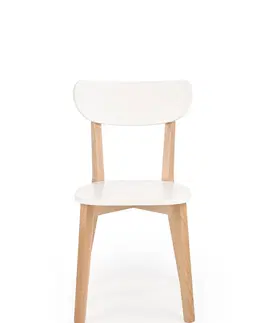 Jedálenské stoličky HALMAR Buggi drevená jedálenská stolička buk / biela