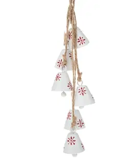 Vianočné dekorácie Sada kovových závesných zvončekov 6 ks, biela