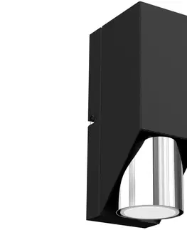 Svietidlá  Nástenné svietidlo WALL 1xGU10/8W/230V čierna/lesklý chróm 