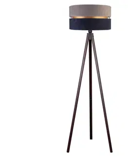 Lampy   - Stojacia lampa DUO 1xE27/60W/230V šedá/modrá/wenge 