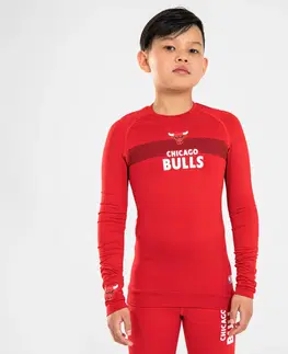 tričká Detské spodné tričko NBA Bulls s dlhým rukávom červené