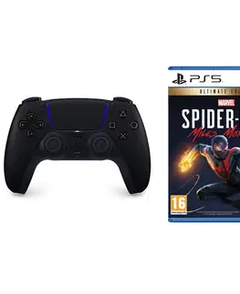 Gamepady PlayStation 5 DualSense Wireless Controller, midnight black + Marvel’s Spider-Man: Miles Morales (Ultimate Edition) CFI-ZCT1W
