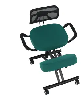 Stoličky Ergonomická kľakačka, zelená/čierna, RUFUS