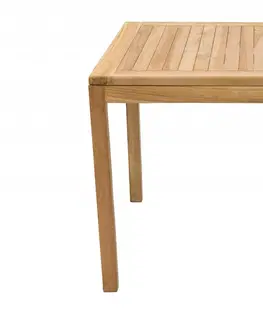 Stolčeky DEOKORK Záhradný stôl pevný FLORA 90x90 cm (teak)