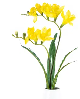 Kvety Umelá kvetina Frézia žltá, 57 cm