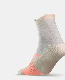 ponožky Detské vysoké turistické ponožky Crossocks mentolové zelené/béžové 2 páry