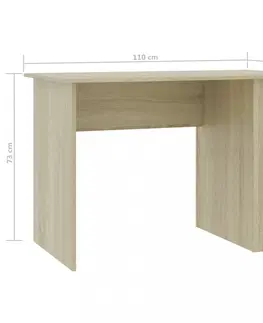 Pracovné stoly Písací stôl s policami 110x60 cm Dekorhome Biela lesk