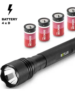 Svetlá a baterky Retlux RPL 115 Ručné LED svietidlo na D batérie​, dosvit 240 m