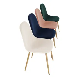 Jedálenské stoličky KONDELA Lega jedálenská stolička smaragdová (Velvet) / buk