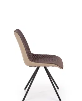 Jedálenské stoličky HALMAR K394 jedálenská stolička hnedá / béžová / čierna