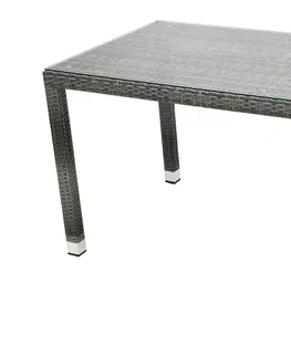 Stolčeky DEOKORK Záhradný ratanový stôl NAPOLI 160x80 cm (sivá)