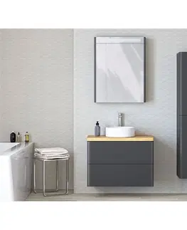 Kúpeľňový nábytok MEREO - Siena, kúpeľňová skrinka 155 cm vysoká, L/P, antracit mat CN434LP