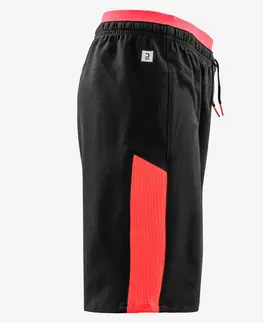 nohavice Detské futbalové šortky Viralto Axton čierno-ružové