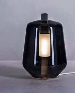 Lampy na nočný stolík Prandina Prandina Luisa T1 stolová lampa 2700K chróm/dymová