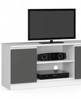 TV stolíky Moderný TV stolík ROMANA120, biely / grafit