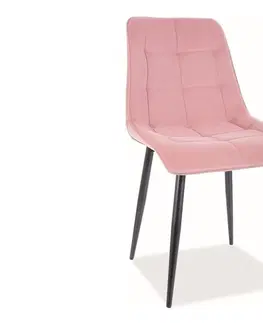 Jedálenské stoličky KIK VELVET MAT jedálenská stolička, čierny velvet 99 / čierna