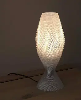 Stolové lampy Tagwerk Stolná lampa Koral z biomateriálu, číra 33 cm