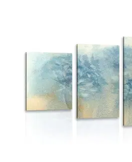 Abstraktné obrazy 5-dielny obraz modrá púpava v akvarelovom prevedení