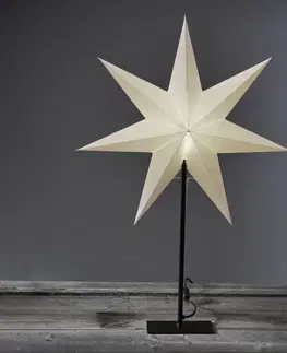Vianočné svetelné hviezdy STAR TRADING Stojacia hviezda Frozen, 7-cípa, čierna/biela