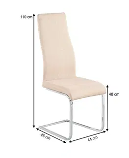 Jedálenské stoličky KONDELA Amina jedálenská stolička béžová / chrómová
