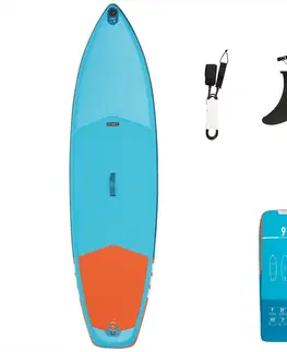 vodné športy Nafukovací paddleboard X100 S 9' pre začiatočníkov modro-oranžový
