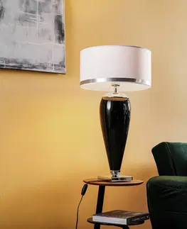 Stolové lampy Argon Stolová lampa Lund v bielej a čiernej, výška 70 cm