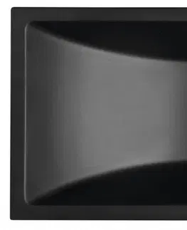 Kúpeľňové batérie SAPHO - ARIANA liaty mramor umývadlo 50x25cm, batéria vpravo, čierna mat SM016B