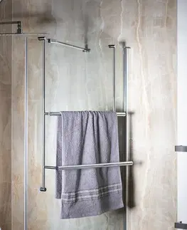 Držadlá k vani SAPHO - Závesný držiak uterákov na sprchovú zástenu 600x730x125, chróm 1301-09