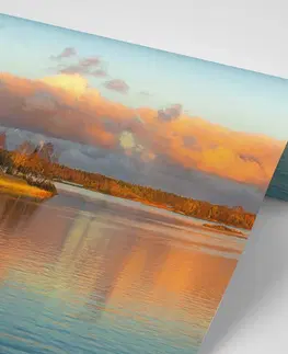 Samolepiace tapety Samolepiaca fototapeta západ slnka nad jazerom