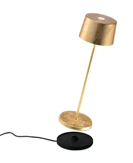 Stolové lampy Zafferano Zafferano Olivia 3K dobíjacia stolová lampa zlatá