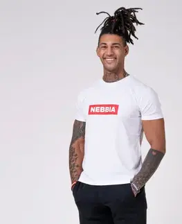 Tričká NEBBIA Pánske tričko Basic White  XL