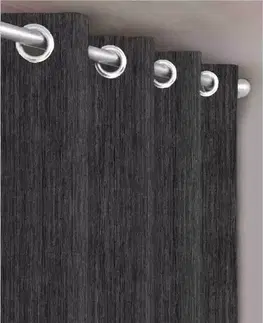 Závesy Forbyt, Dekoračná látka nebo záves, Blackout Žihaný, tmavo šedý, 150 cm 150 cm
