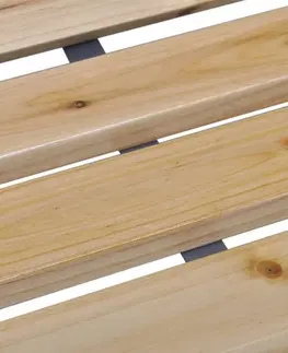 Záhradné lavice Železná záhradná lavička s drevenými latkami