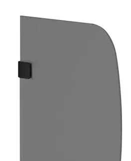 Pisoáre SAPHO - Deliaca stena medzi pisoáre 80x40 cm, mliečne sklo, čierna 2502-06