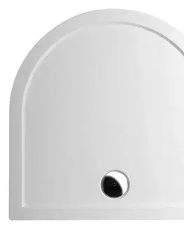 Vane POLYSAN - ISA sprchová vanička z liateho mramoru, polkruh 90x90cm, biela 50511