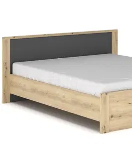 Postele NABBI Daicos LB-160 manželská posteľ s roštom 160x200 cm dub artisan / sivá