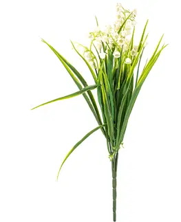 Kvety Umelý zväzok konvaliniek, Pure biela, 40 cm