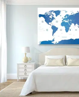 Obrazy na korku Obraz na korku mapa sveta s jednotlivými štátmi