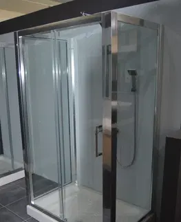 Sprchovacie kúty HOPA - Sprchovací kút MAYA KOMBI - FARBA rámu - Hliník leštený, Rozmer A - 110, Rozmer B - 80, Výplň - Číre bezpečnostné sklo - 6 mm BLMA101CC+BL402CC