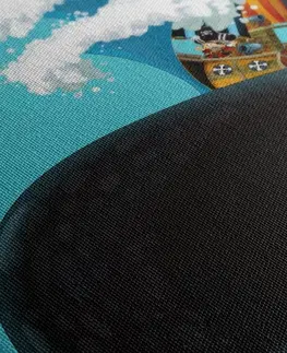 Detské obrazy Obraz pirátska loď na veľrybe