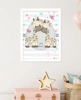 Obrazy do detskej izby Tabuľka žirafiek do izby pre deti