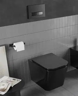 Záchody MEXEN - Teo Závesná WC misa vrátane sedátka s slow-slim, Duroplastu, čierna 30854070